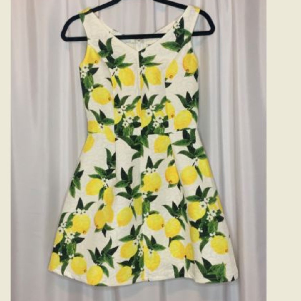 Just G Girls (Us Sz 10/11) Dress With Lemon Print